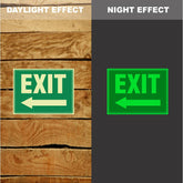 Custom Signs Outdoor Metal,Photoluminescent Notice Exit Left Arrow Sign